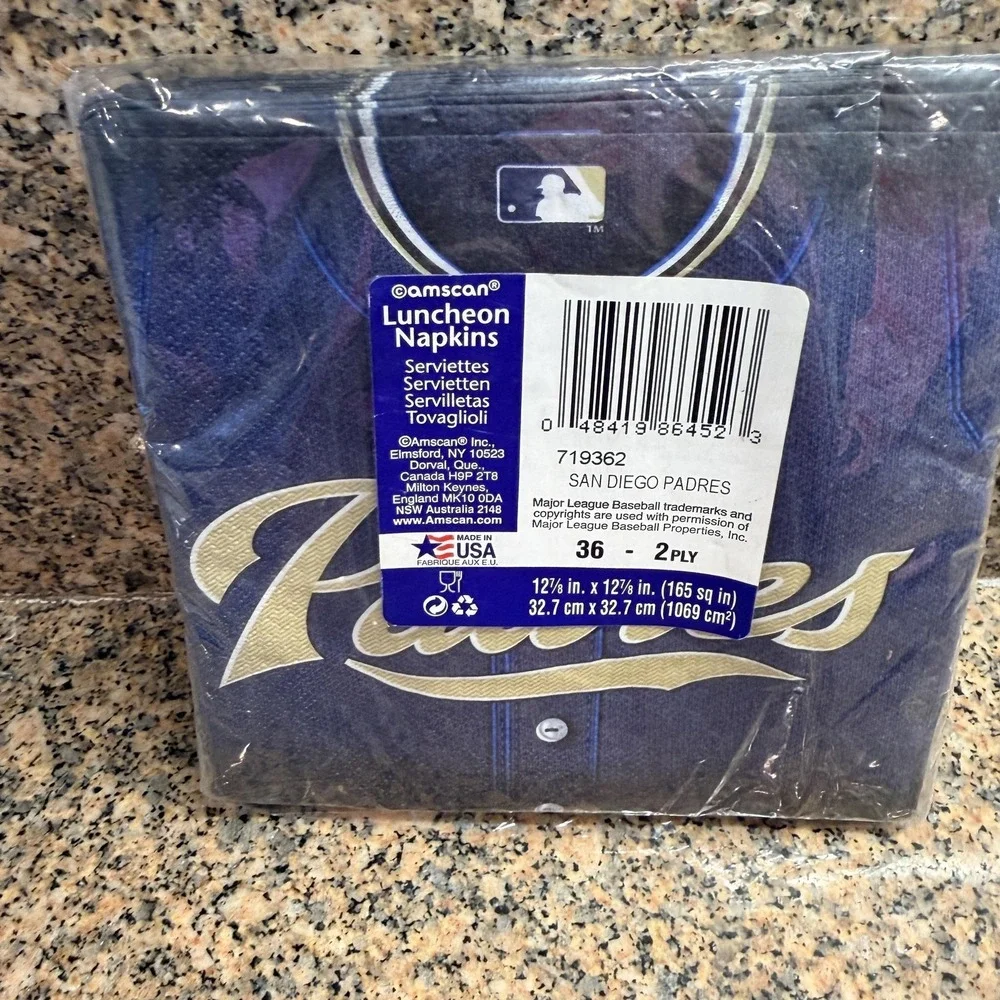 San Diego Padres Luncheon Napkins One Size Blue MLB Baseball Party Amscan
